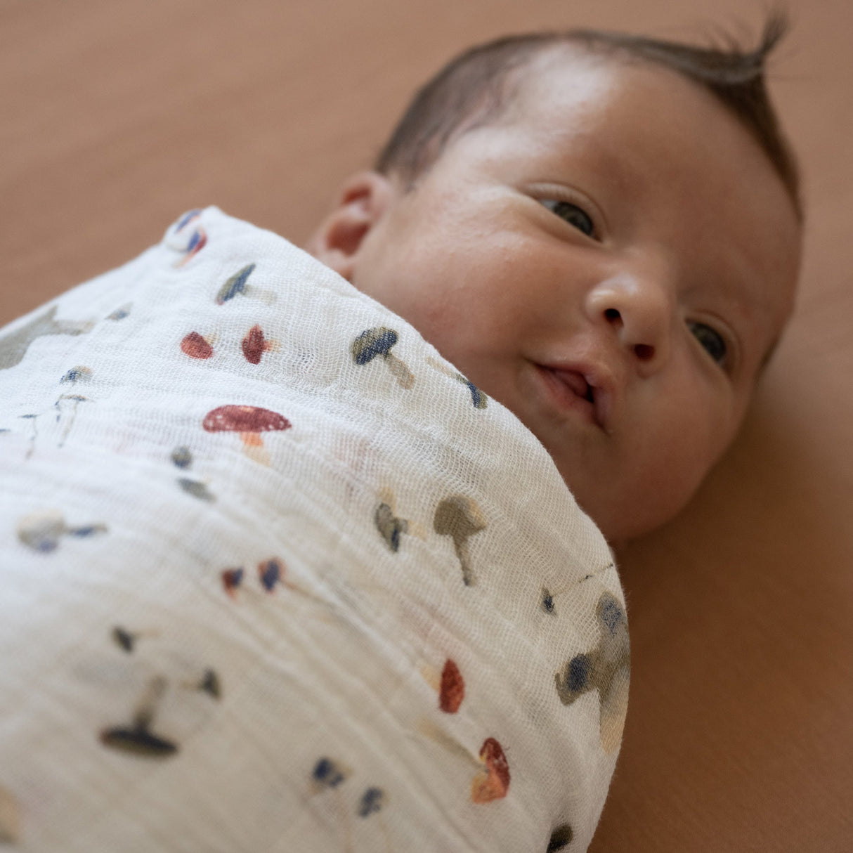 Cotton Muslin Swaddle Blanket - Mushrooms