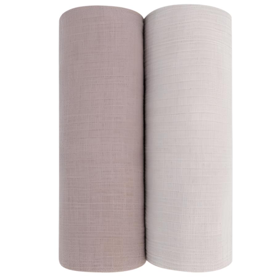 2 Pack Cotton Muslin Swaddle Blanket - Pebble Grey & Simply Taupe