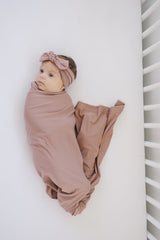 Dusty Rose Bamboo Stretch Swaddle - HoneyBug 