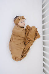 Mustard Bamboo Stretch Swaddle - HoneyBug 