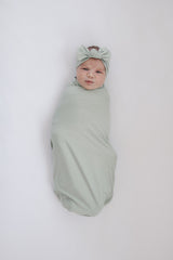 Sage Bamboo Stretch Swaddle - HoneyBug 
