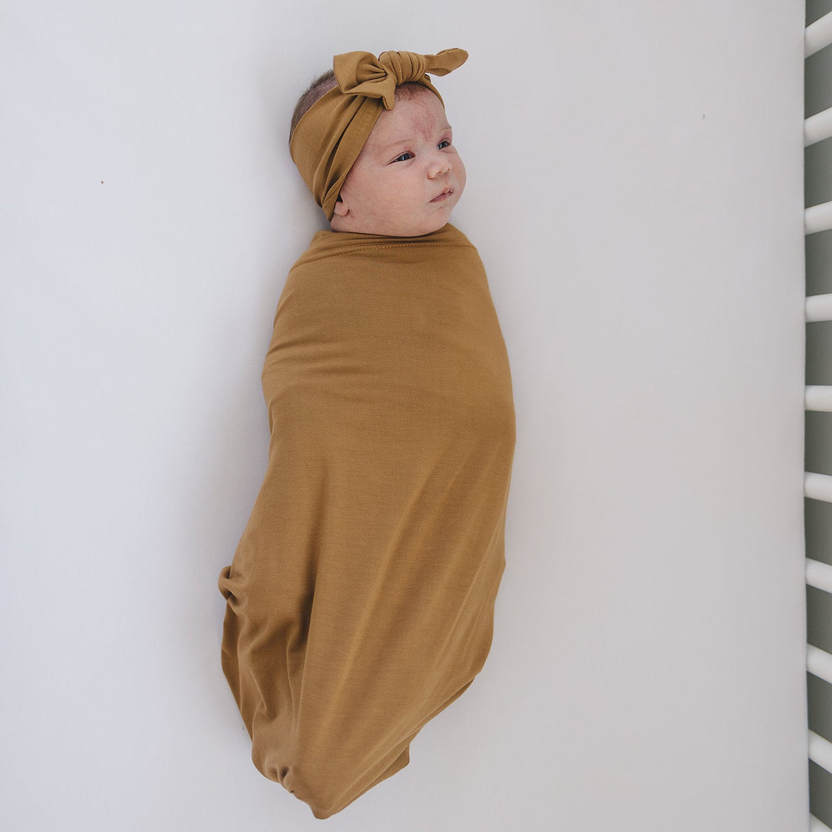 Mustard Bamboo Stretch Swaddle - HoneyBug 