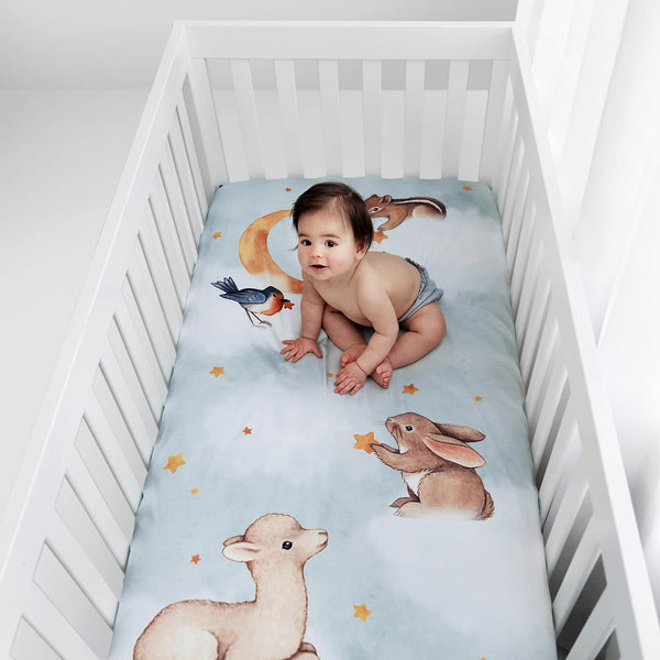 Goodnight Wonderland Standard Size Crib Sheet - HoneyBug 