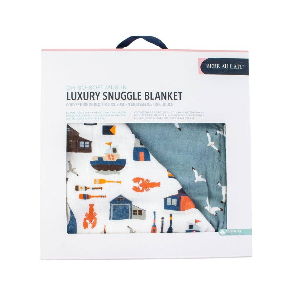 Nautical + Seagulls Oh So Soft Snuggle Blanket - HoneyBug 