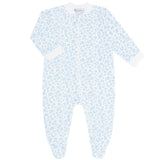 Blue Cheetah Print Zipper Footie