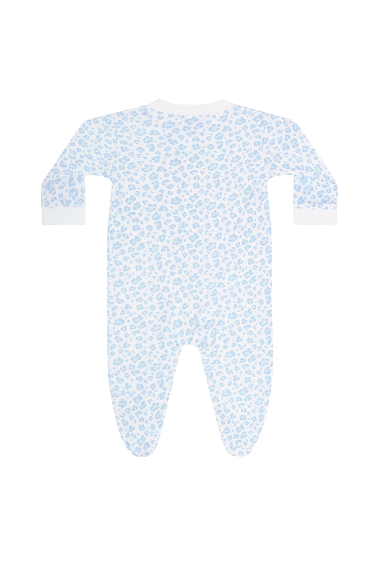 Blue Cheetah Print Zipper Footie