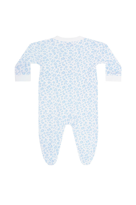 Blue Cheetah Print Zipper Footie