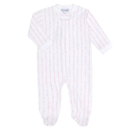 Pink Twirls Zipper Footie - HoneyBug 