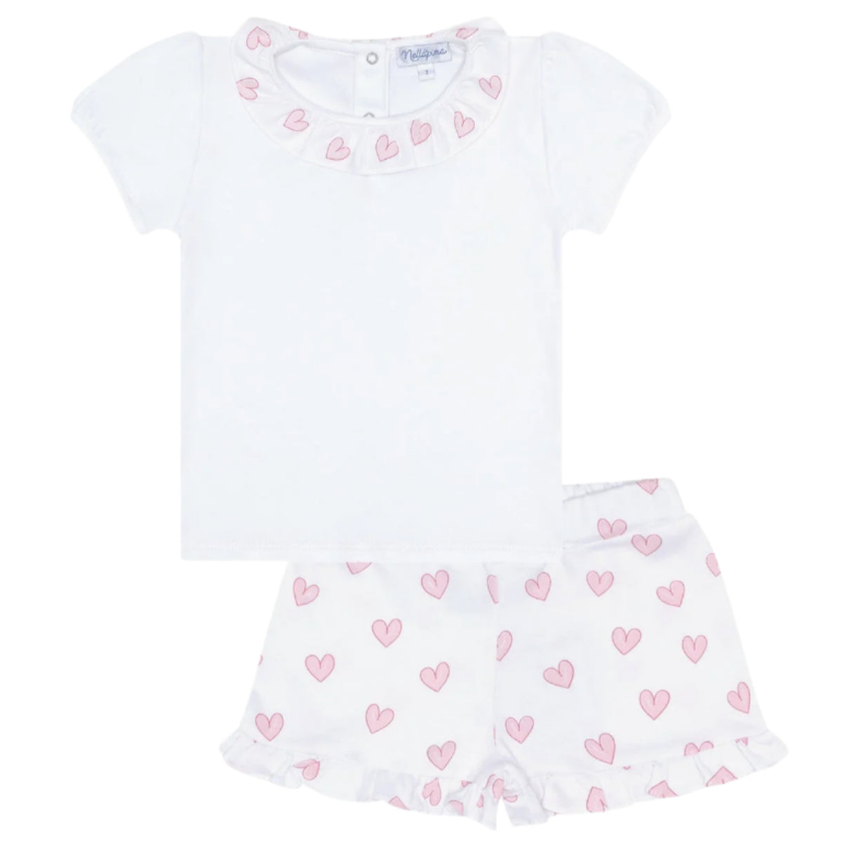 Pink Heart Short Set - HoneyBug 