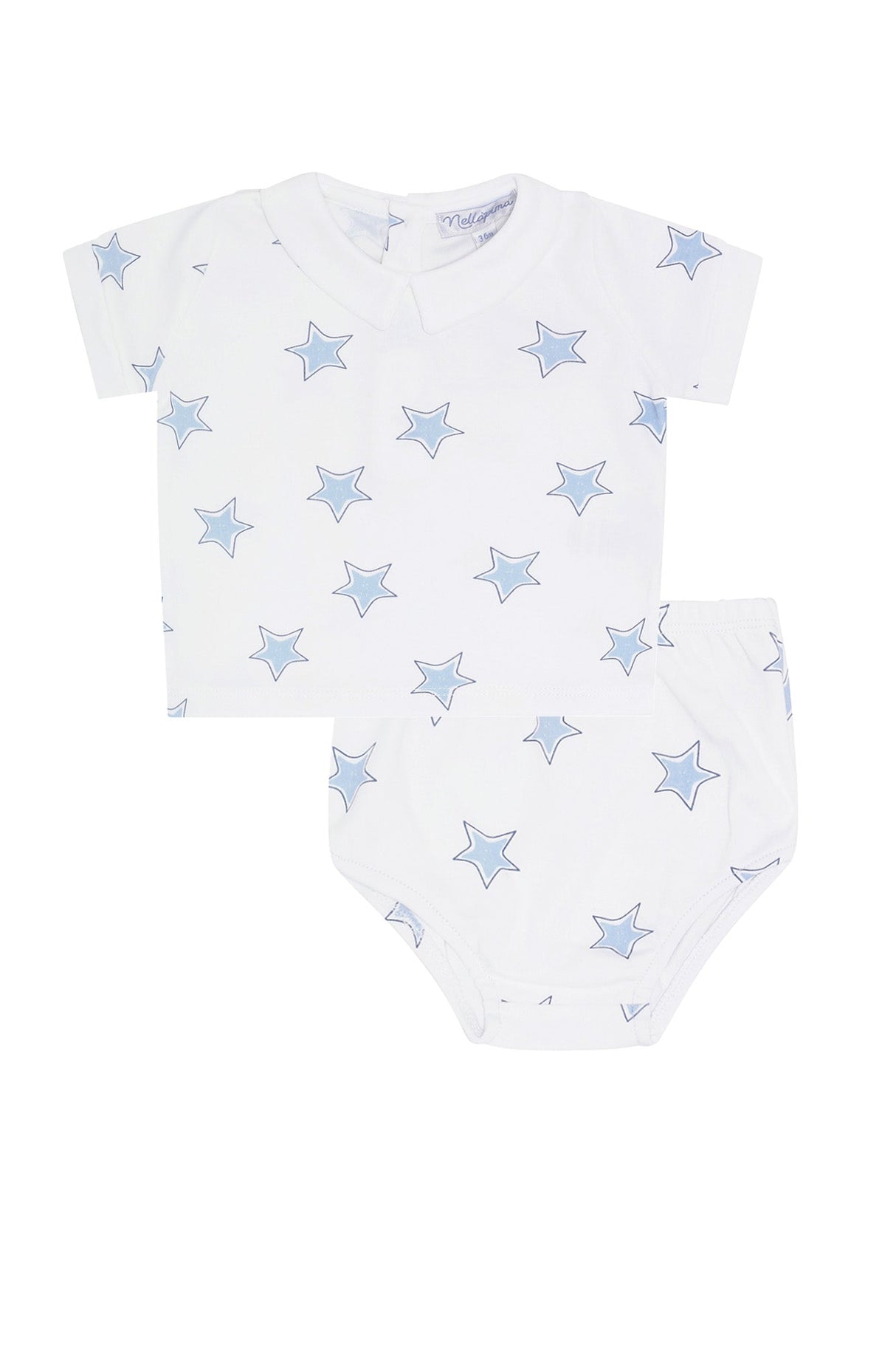 Blue Stars Print Diaper Cover Set