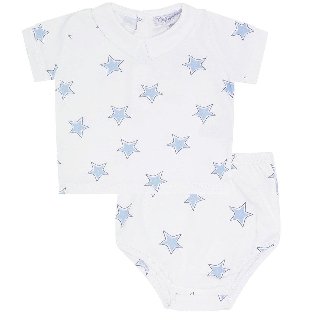 Blue Stars Print Diaper Cover Set