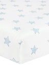 Blue Stars Print Crib Sheets