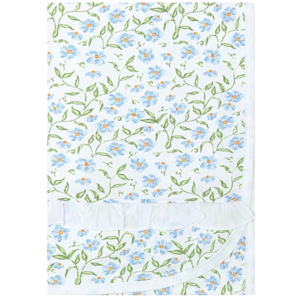 Blue Vines Print Blanket - HoneyBug 