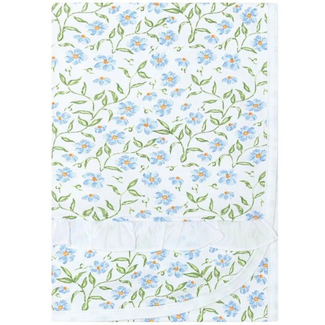 Blue Vines Print Blanket - HoneyBug 