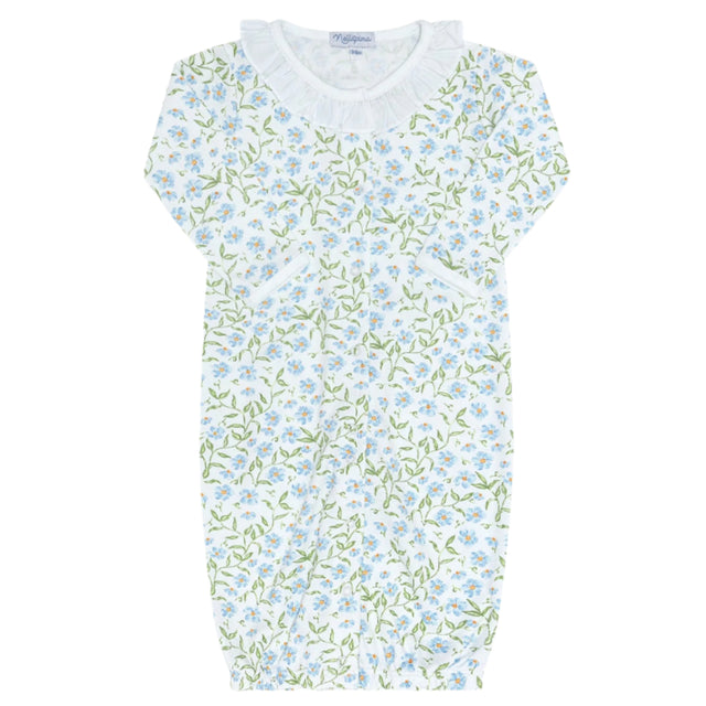 Blue Vines Print Converter Gown - HoneyBug 