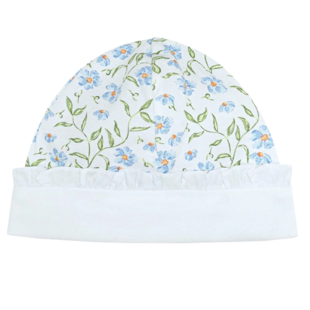 Blue Vines Print Hat - HoneyBug 
