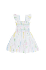 Spirals Print Gathered Dress - HoneyBug 
