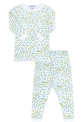 Blue Vines Print Pajama - HoneyBug 
