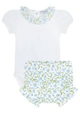 Blue Vines Print Onesie Set - HoneyBug 