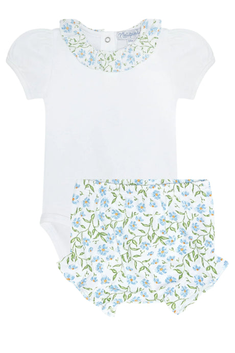 Blue Vines Print Onesie Set - HoneyBug 