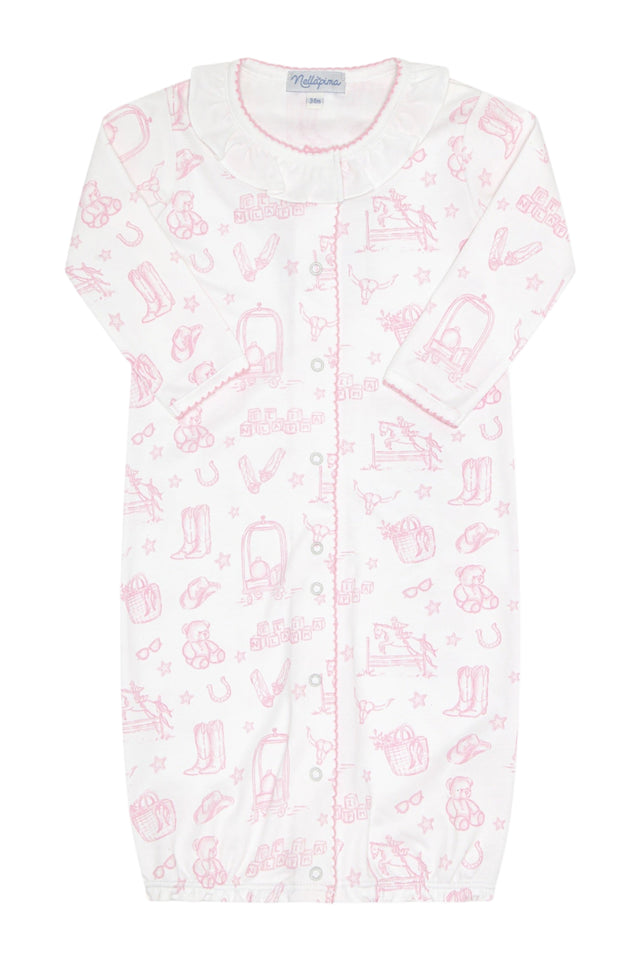 Pink Lone Star Toile Converter Gown - HoneyBug 