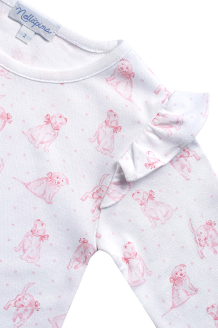 Pink Puppy Love Print Playtime Dress - HoneyBug 