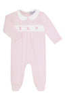 Pink Puppy Love Embroidery Footie - HoneyBug 