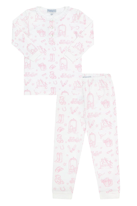 Pink Lone Star Toile Pajamas - HoneyBug 