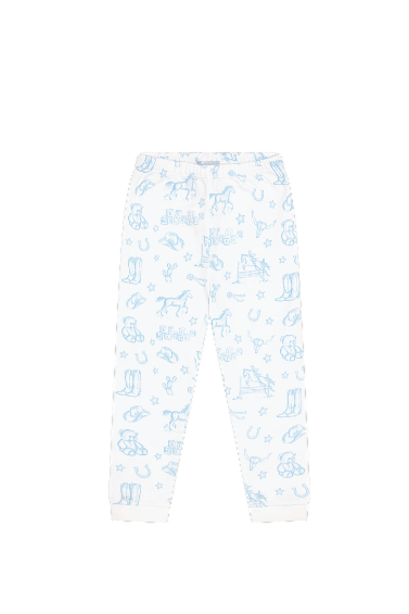 Blue Lone Star Toile Pajamas - HoneyBug 