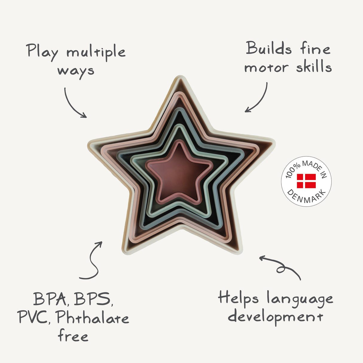 Nesting Stars Toy - Original - HoneyBug 