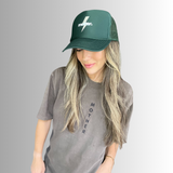 Mother Strong Printed Trucker Hat - Forest Green - HoneyBug 