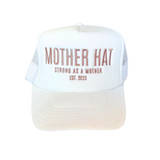 Mother Hat - Embroidered Trucker Hat - White - HoneyBug 