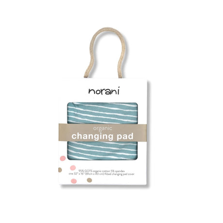 Organic Changing Pad Cover - Green Stripes