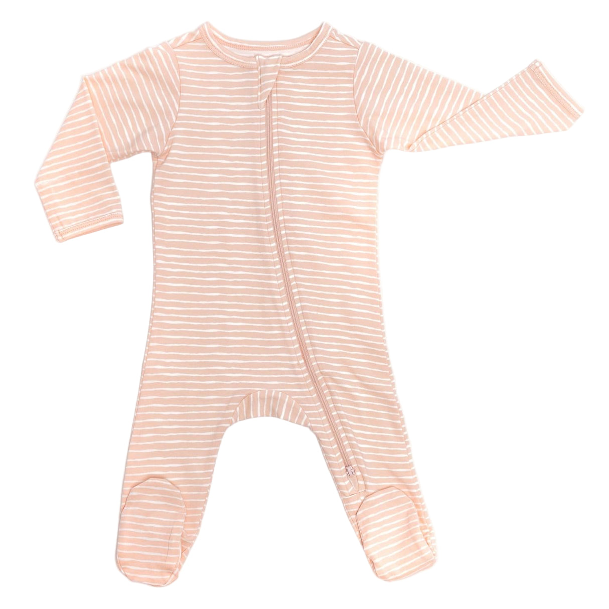Organic Footie - Pink Stripes