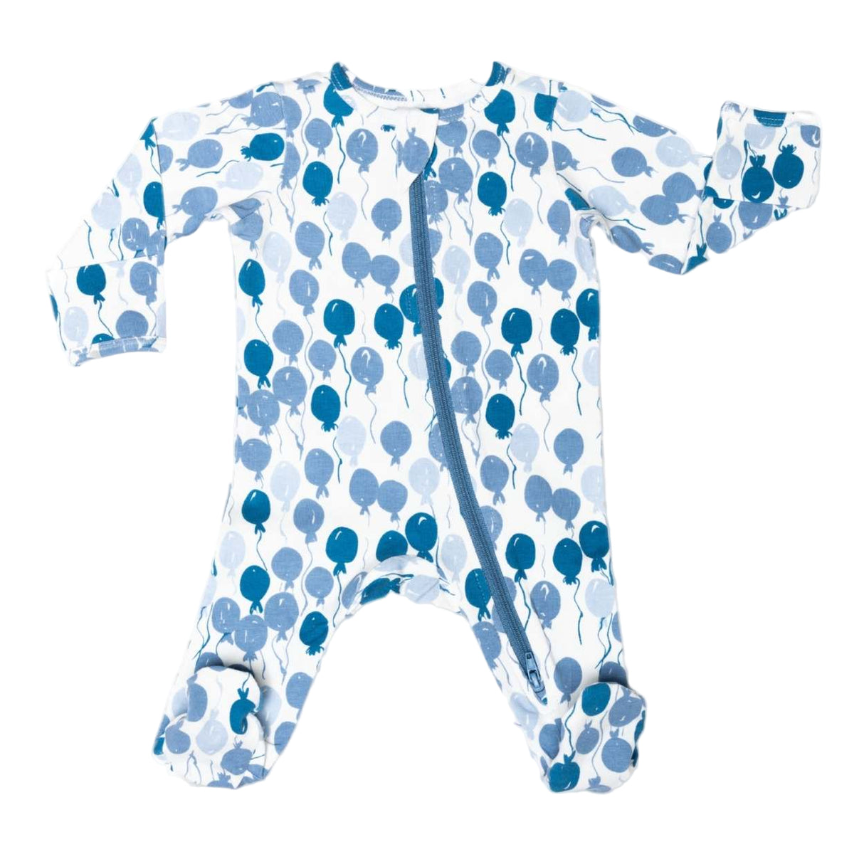 Organic Footie - Blue Balloons