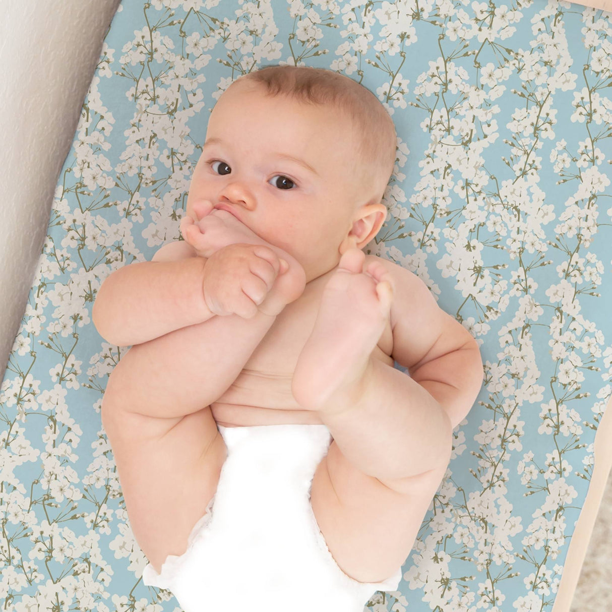 Organic Changing Pad Cover - Cherry Blossoms