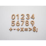 Wooden Number Set • Wood Numerals & Math Symbols in Maple - HoneyBug 