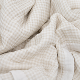 Cotton Muslin Baby Quilt - Tan Gingham - HoneyBug 