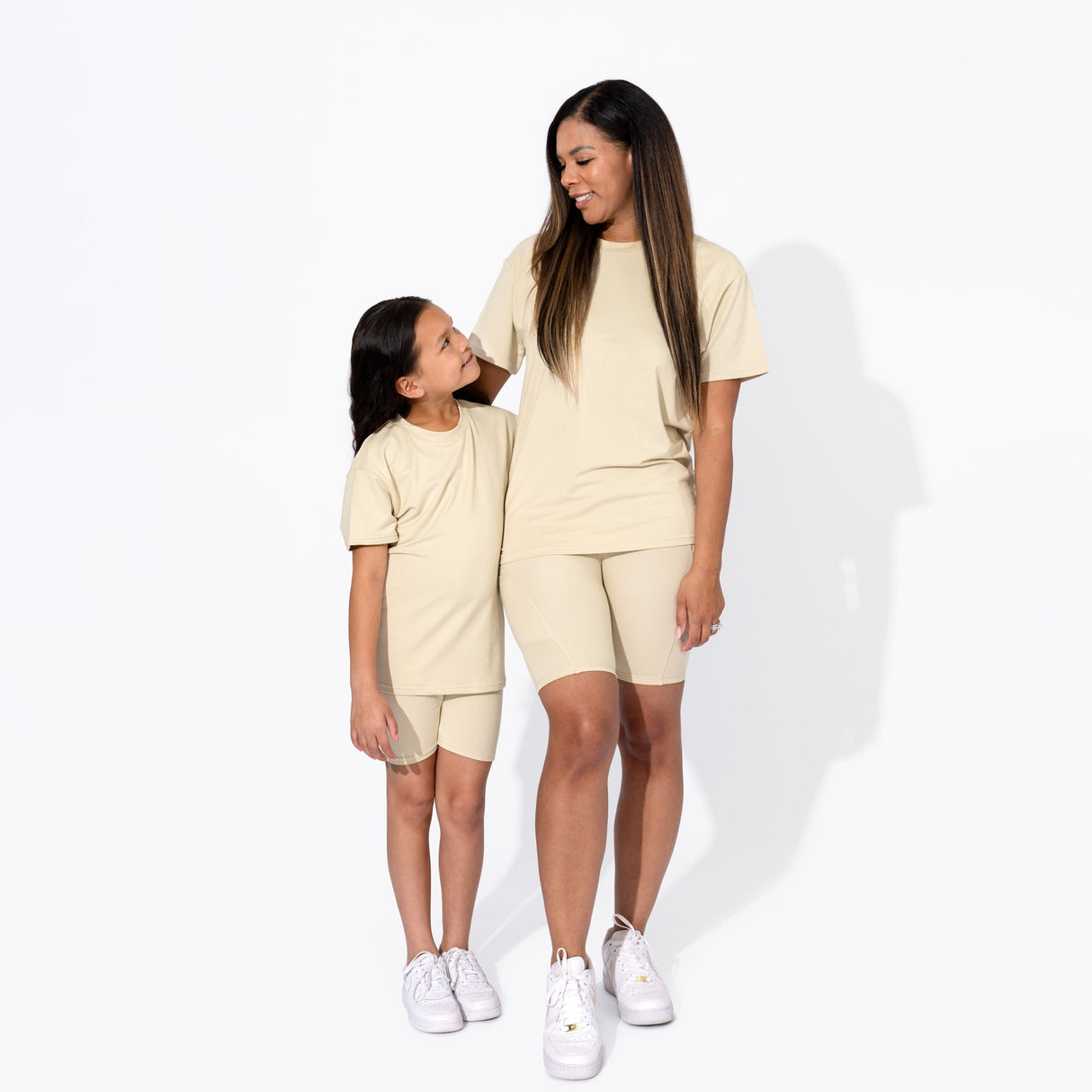 Oat Bamboo Blend Kid's Oversized Tee & Biker Short Set - HoneyBug 