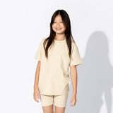 Oat Bamboo Blend Kid's Oversized Tee & Biker Short Set - HoneyBug 