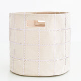 Handmade Canvas Storage Basket Lace - Taupe