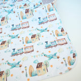 Buttery Soft and Stretchy Swaddle Blanket - Airplane & Train