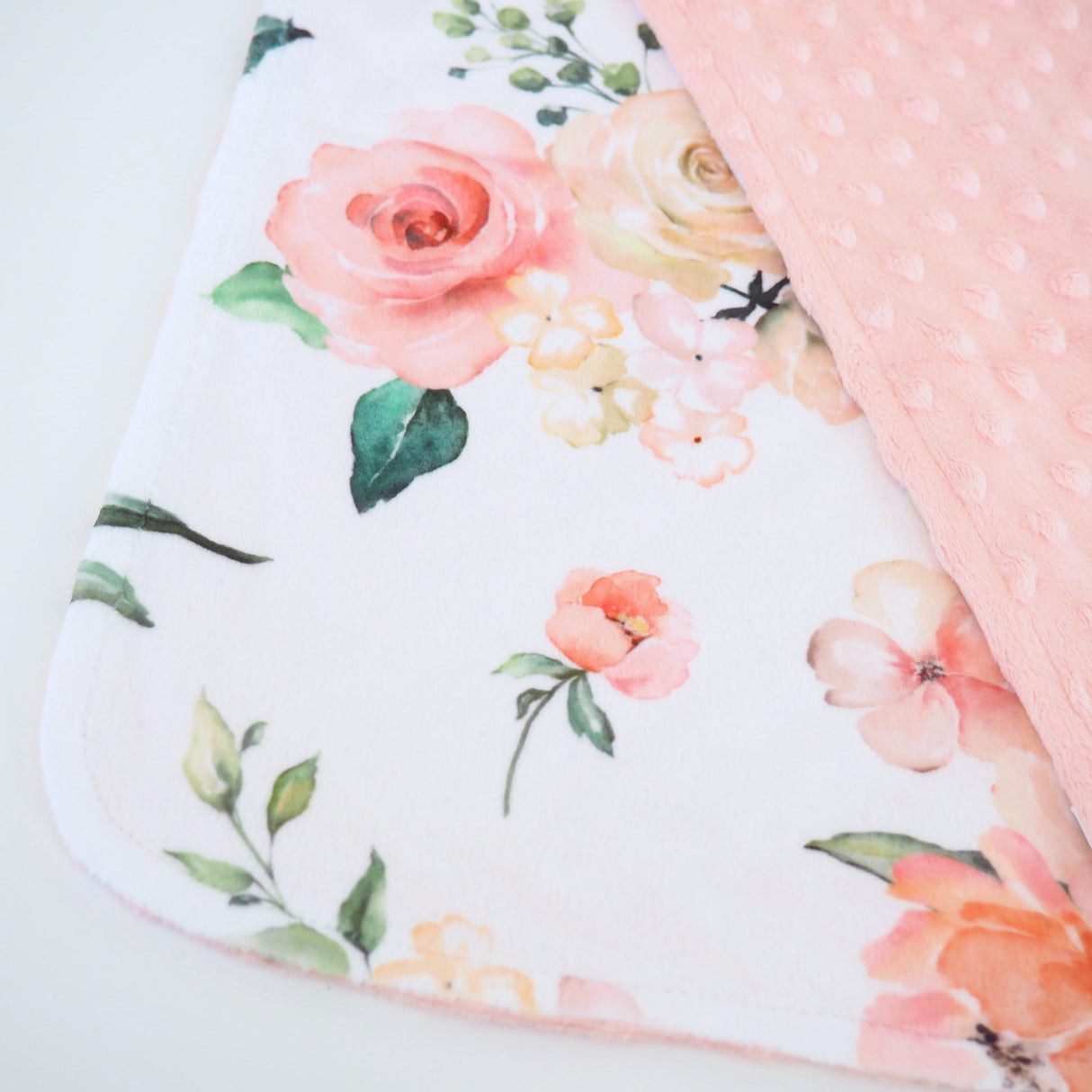 Mini Minky - Peach Floral - HoneyBug 