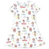 PAW Patrol: Playful Pups Bamboo Girls' Short Sleeve Dress - HoneyBug 