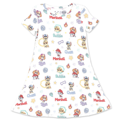 PAW Patrol: Playful Pups Bamboo Girls' Short Sleeve Dress - HoneyBug 