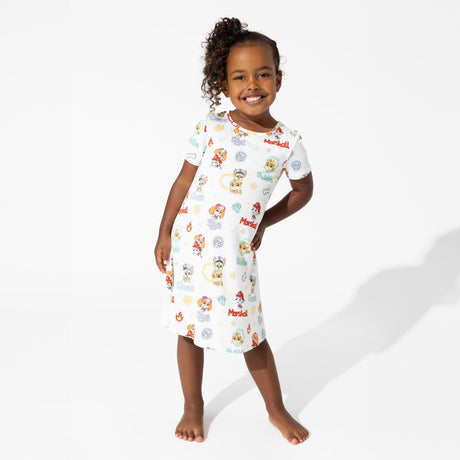 PAW Patrol: Playful Pups Bamboo Girls' Short Sleeve Dress - HoneyBug 