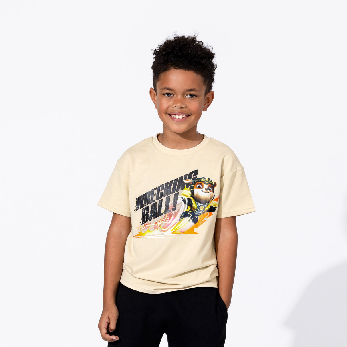 PAW Patrol: The Mighty Movie Oat Bamboo Terry Kids Oversized T-Shirt - HoneyBug 