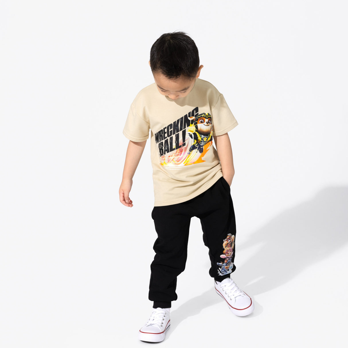 PAW Patrol: The Mighty Movie Oat Bamboo Terry Kids Oversized T-Shirt - HoneyBug 