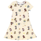 PAW Patrol: Classic Bamboo Terry Daywear Girls' Short Sleeve Dress - HoneyBug 