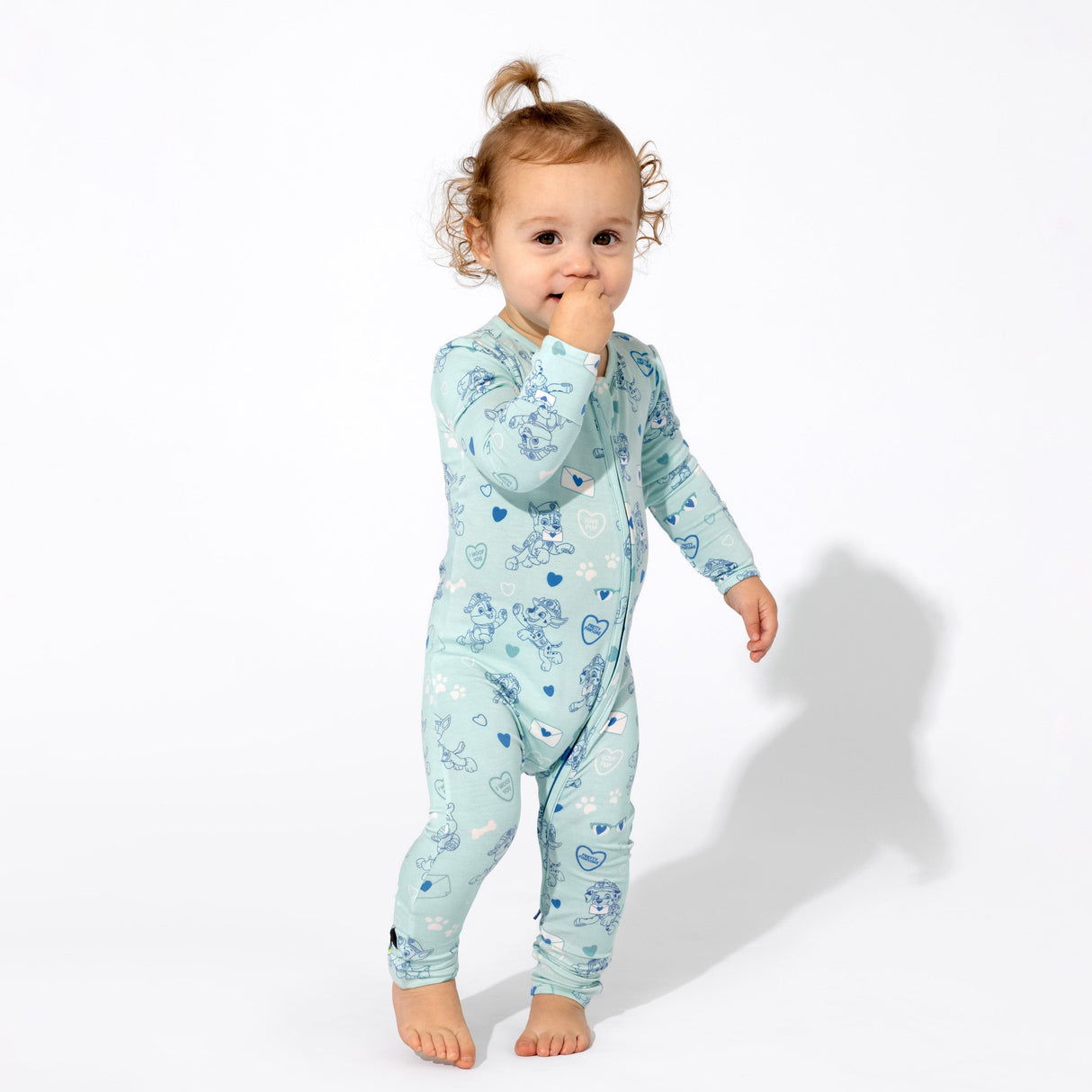 Sweet Hearts Blue Bamboo Convertible Footie - HoneyBug 